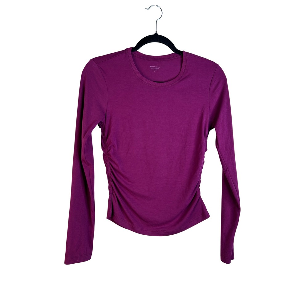 Athleta Women's Purple Renew Side Cinch Long Sleeve Top Size Small New with tags